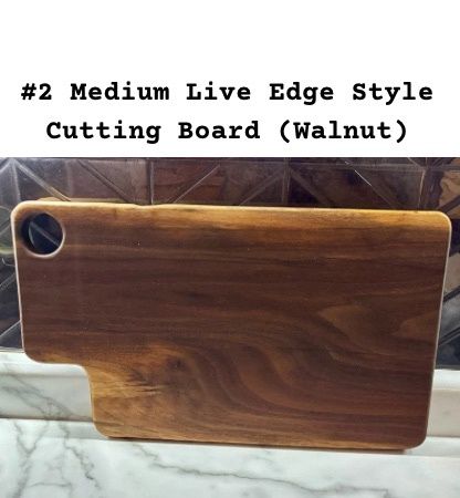Medium Live Edge Style Cutting Board (Walnut), Wooden Archer Creations