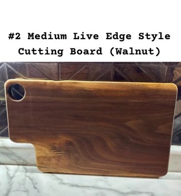 Medium Live Edge Style Cutting Board (Walnut), Wooden Archer Creations