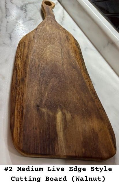 Medium Live Edge Style Cutting Board (Oak), Wooden Archer Creations