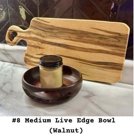 Medium Live Edge Bowl (Walnut), Wooden Archer Creations