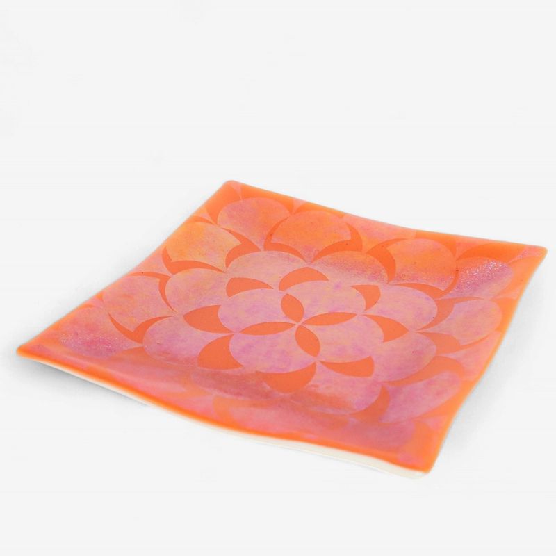 Glass Platter: 7"&amp; 8", Asstd. Colors-Kelly Draper