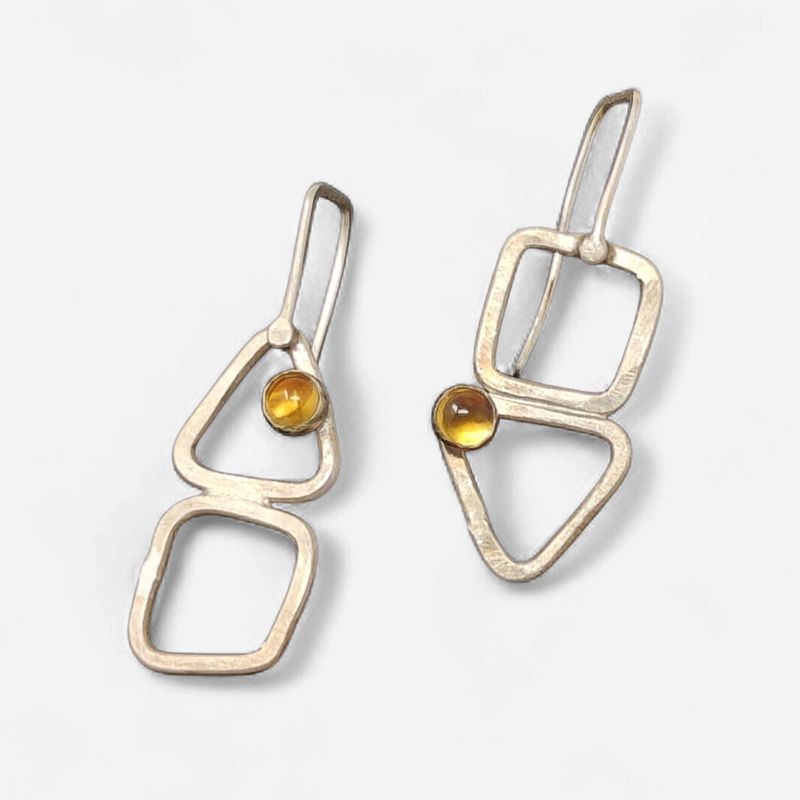 Trip Square Drop Citrine Triangle/Square- Vivian Gaston