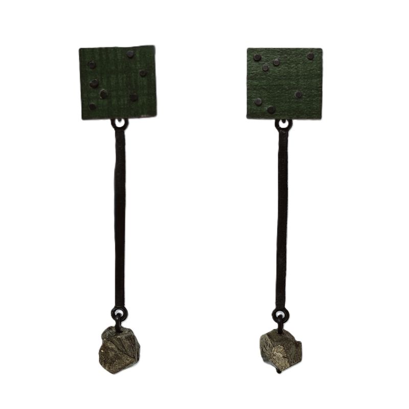 Roger Rimel, Lamanite/SS/Pyrite bead Earrings