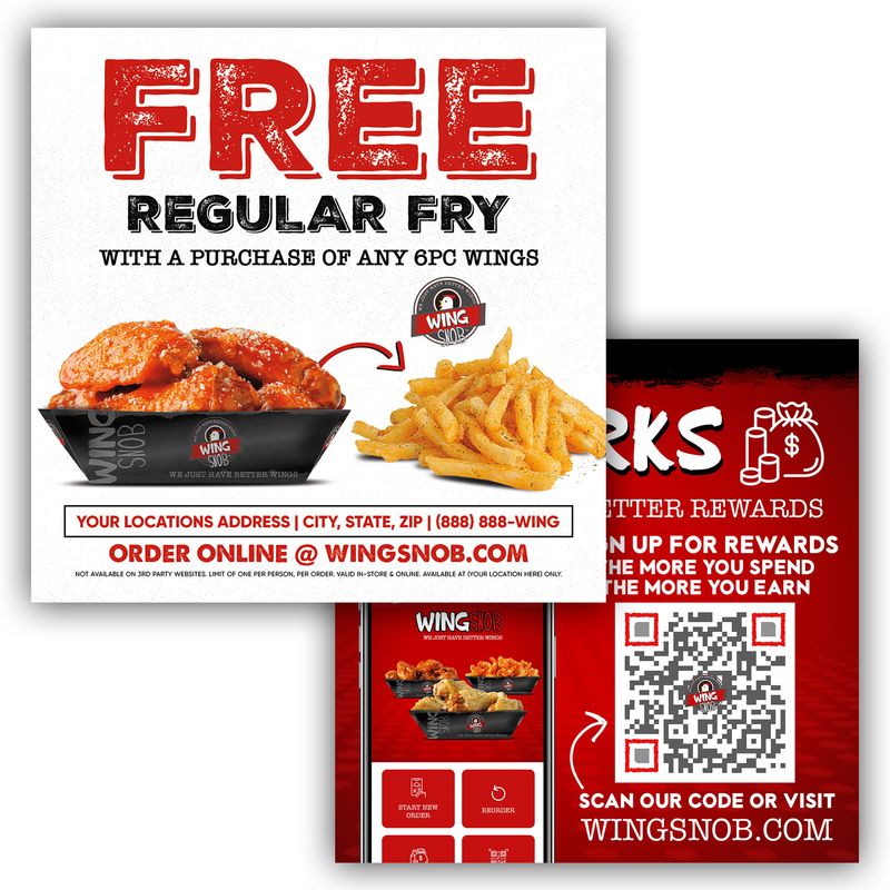 Free Fry W/ Purchase Promo Card
