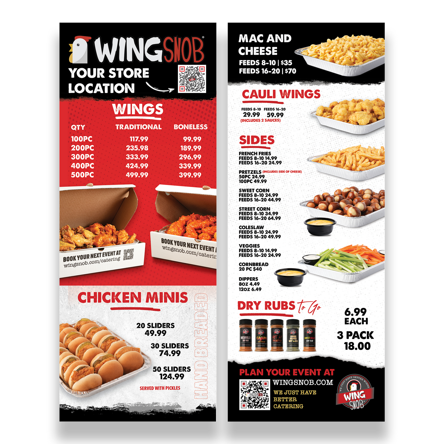 Wing Snob Catering Menu