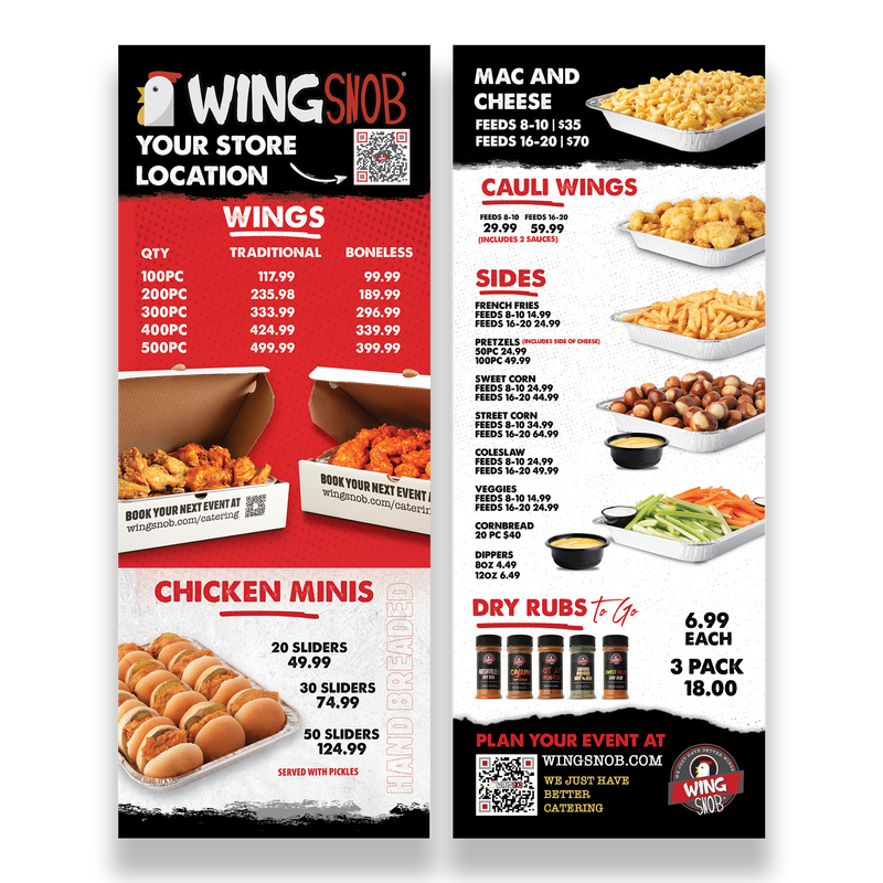 Wing Snob Catering Menu