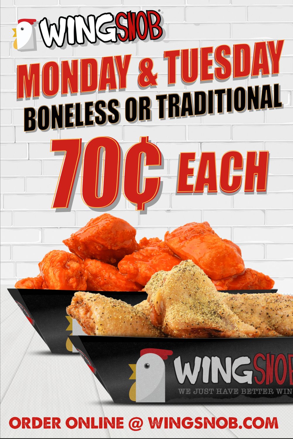 Monday/Tuesday 70 Cent Wings Monday/Tuesday 70 Cent Wings