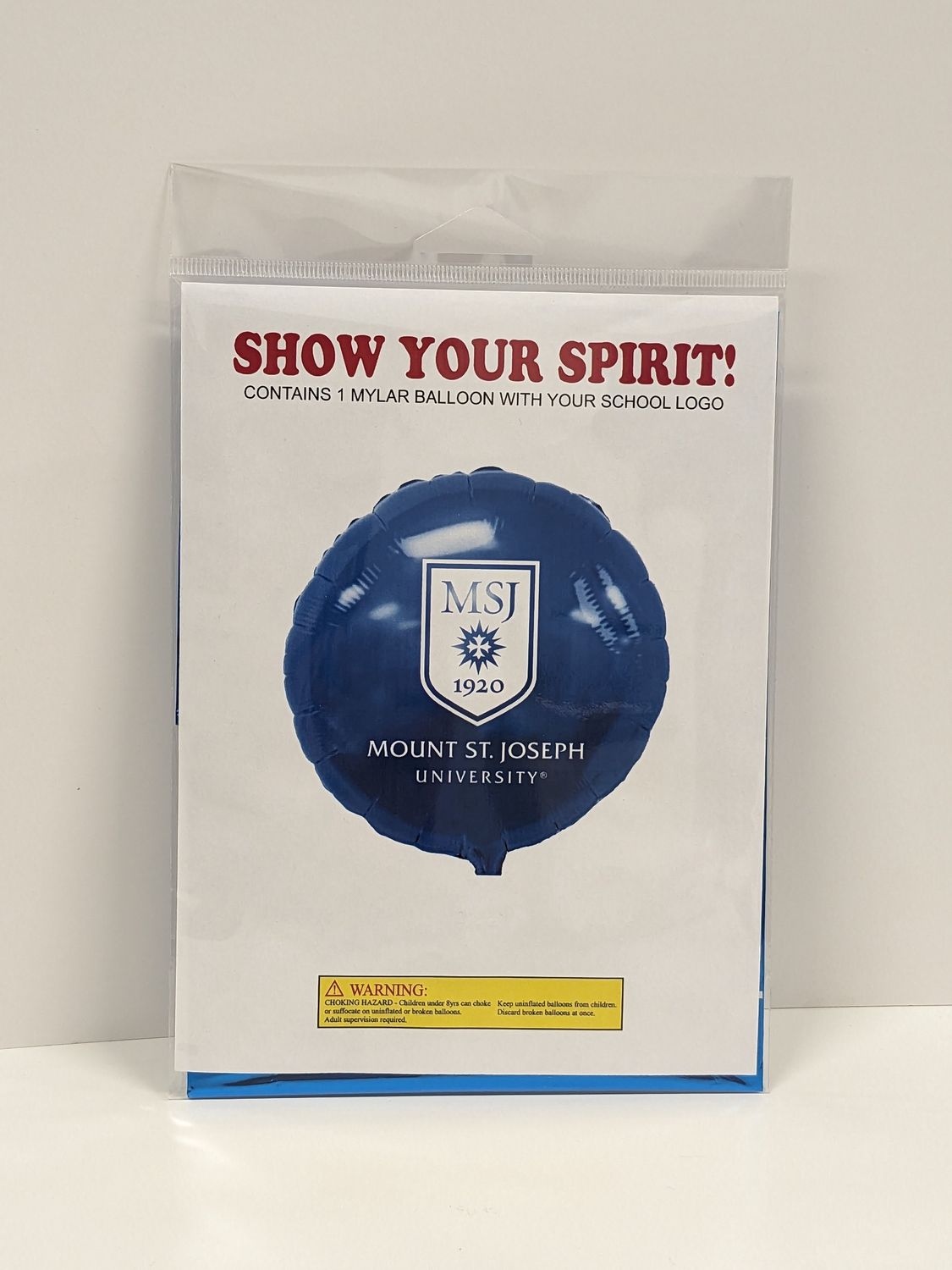 Balloon 17&quot; Mylar Navy w/ Mount St. Joseph University Shield