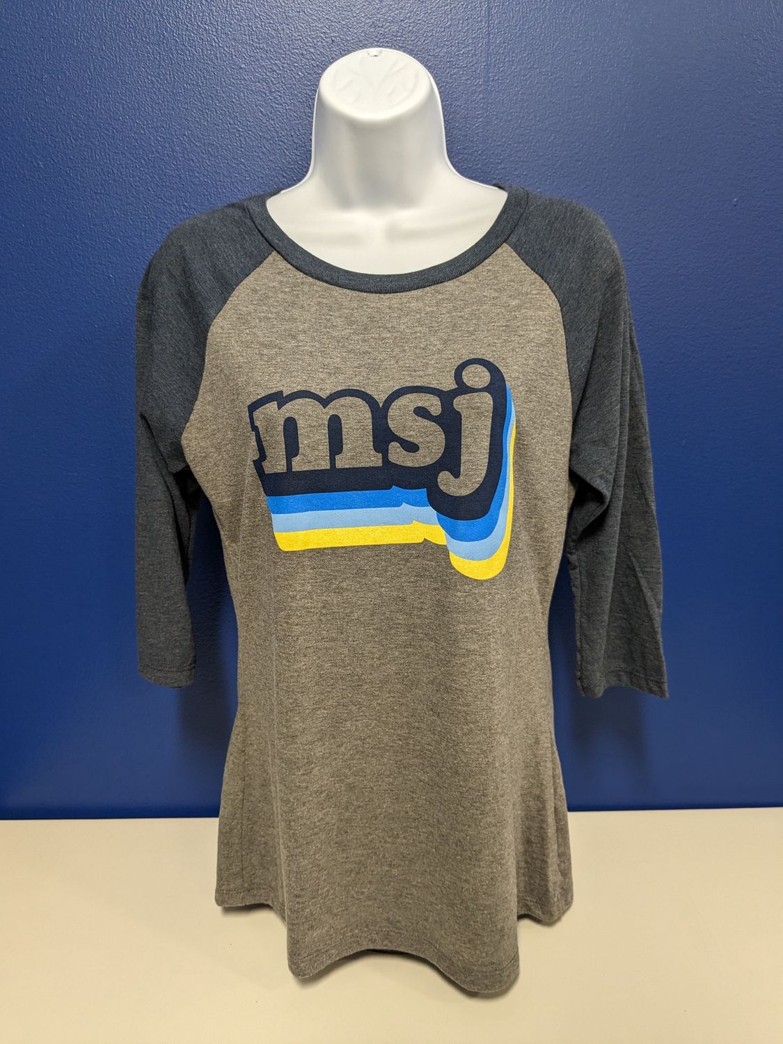 Retro MSJ 3/4 Sleeve T-Shirt Navy Frost/Gray Frost