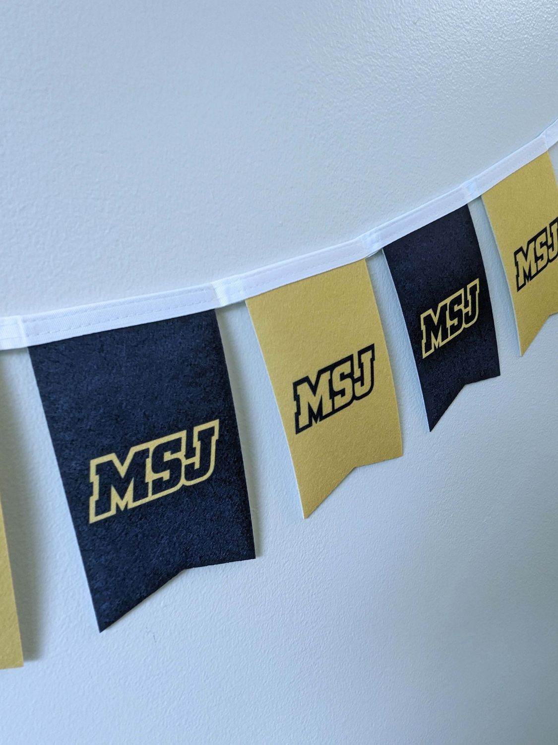 Banner Felt Navy and Gold MSJ Sport Logo