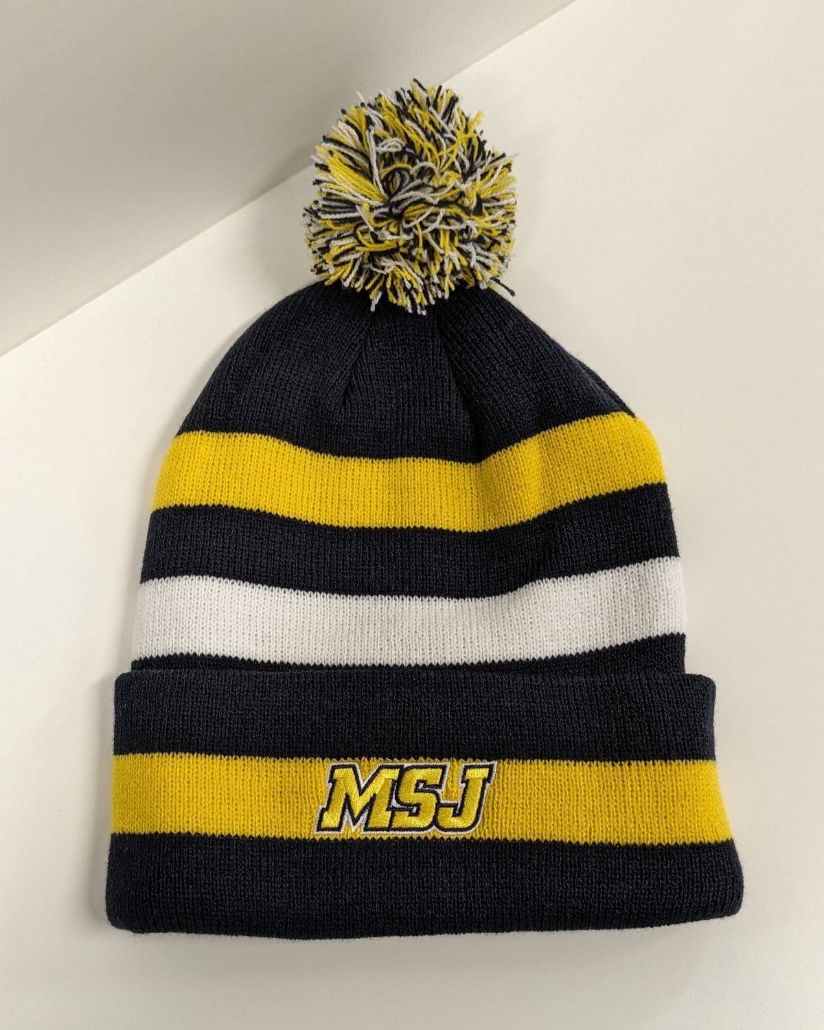 Logofit Striped Pom Pom Beanie, Hat