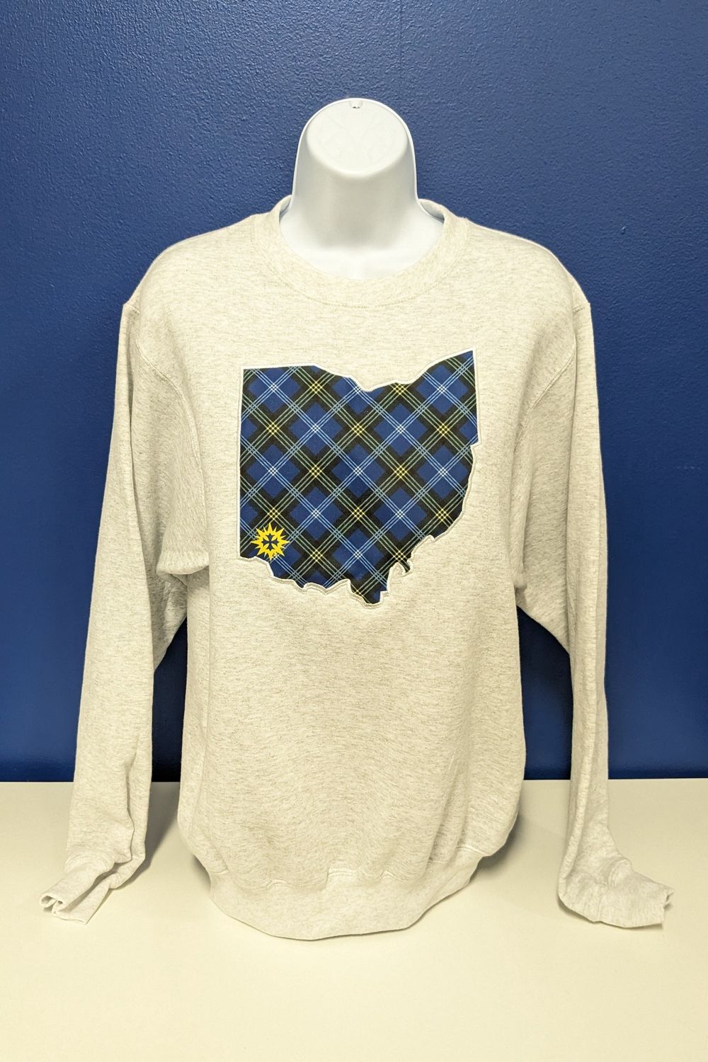 Tartan Ohio Crew Sweatshirt Grey