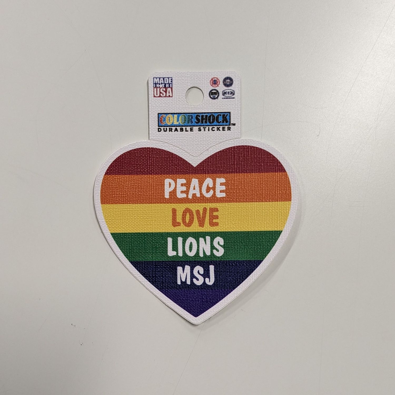 Sticker Peace, Love, Lions Heart