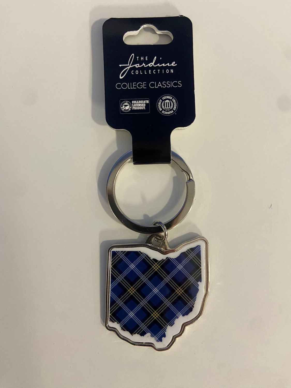 Tartan Ohio Shaped Key Chain