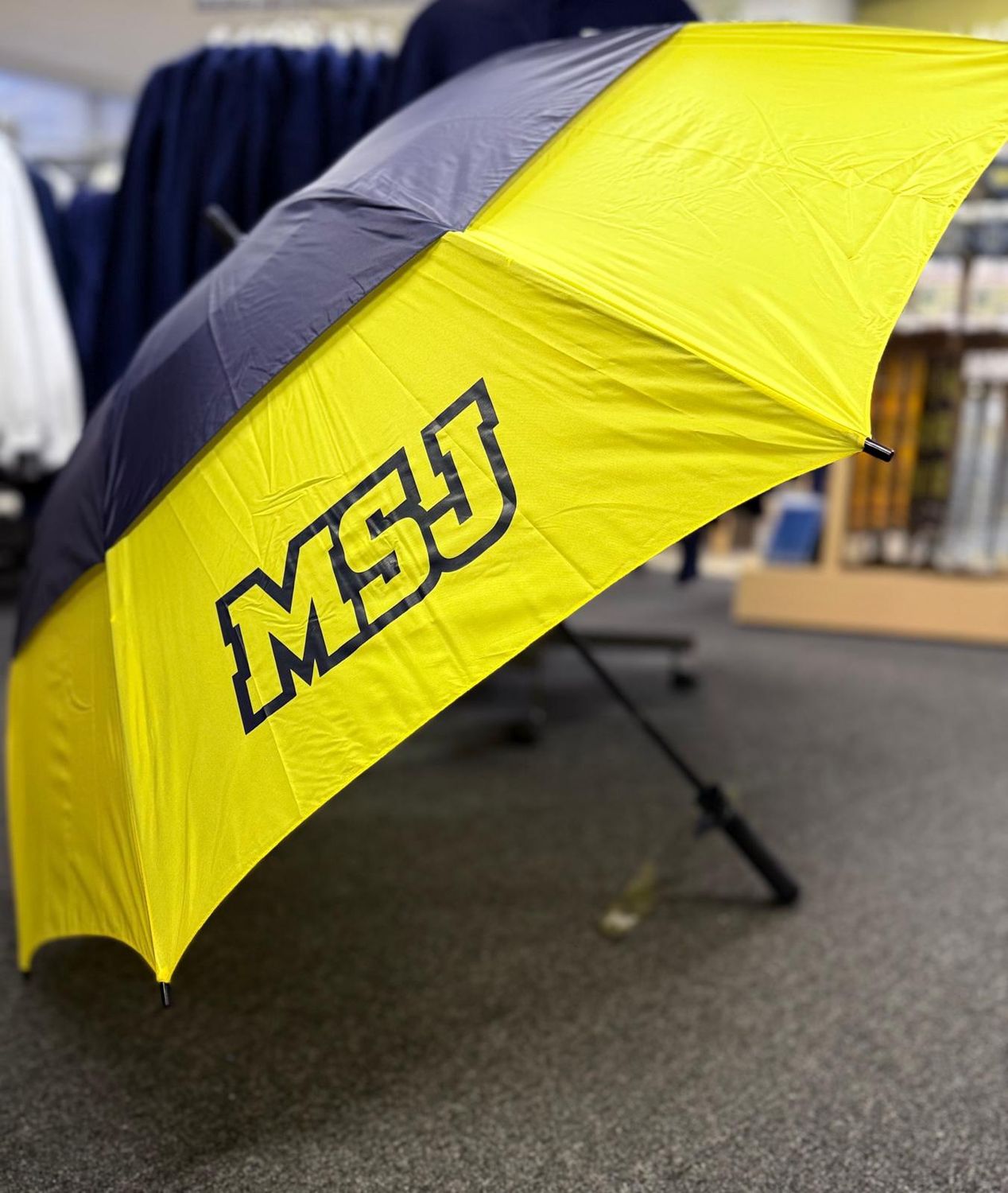 Umbrella - Golf - Navy/Gold - MSJ Sport Logo - Storm Dud