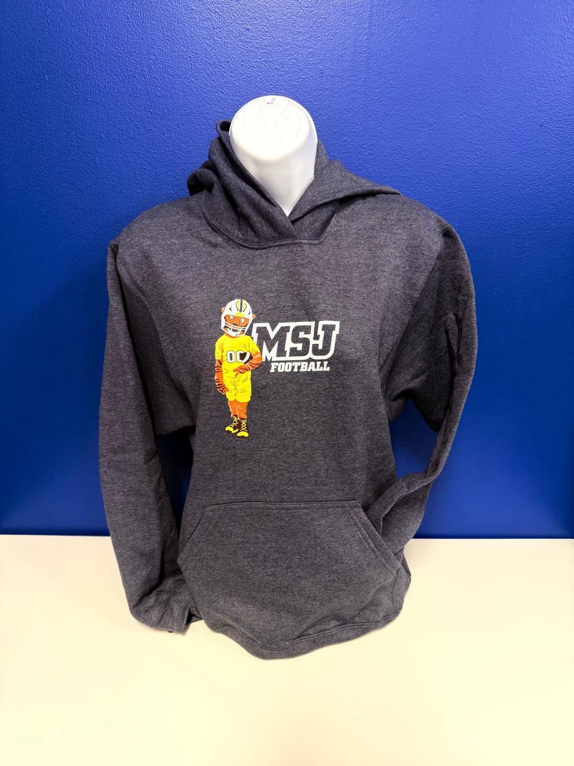 Youth Joe the Lion Heather Navy Hoodie MSJ Sport Logo