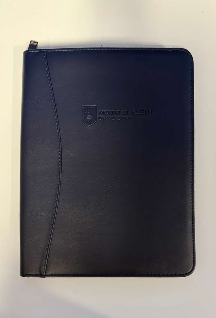 Padfolio with Zipper Navy Crest