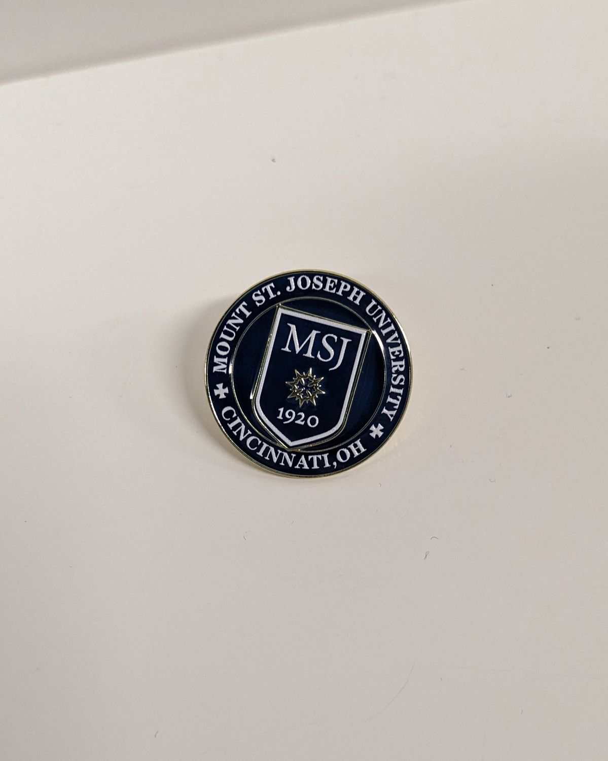 Pin Brass Lapel - Circle "Mount St. Joseph University" "Cincinnati, OH"