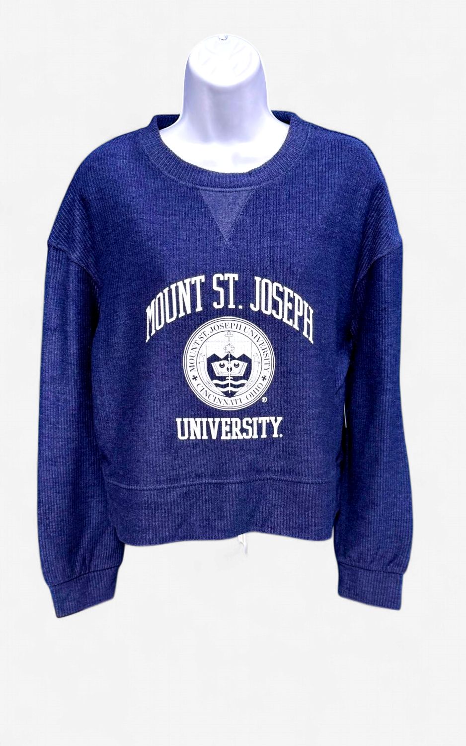 Boxercraft Rib Knit Corded Crew Neck Navy