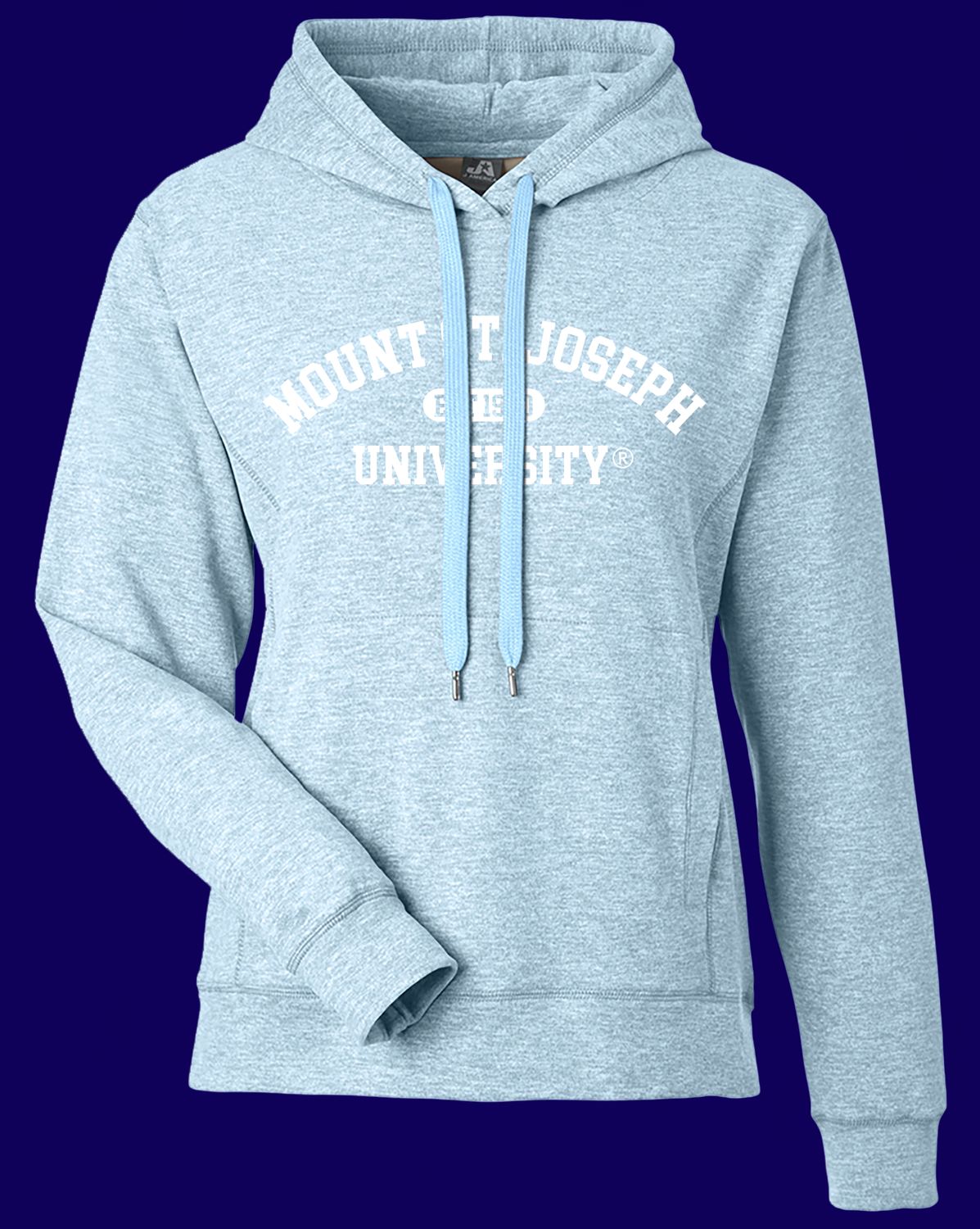 Hoodie Women's Electric Sky Mount St. Joseph University EST 1920