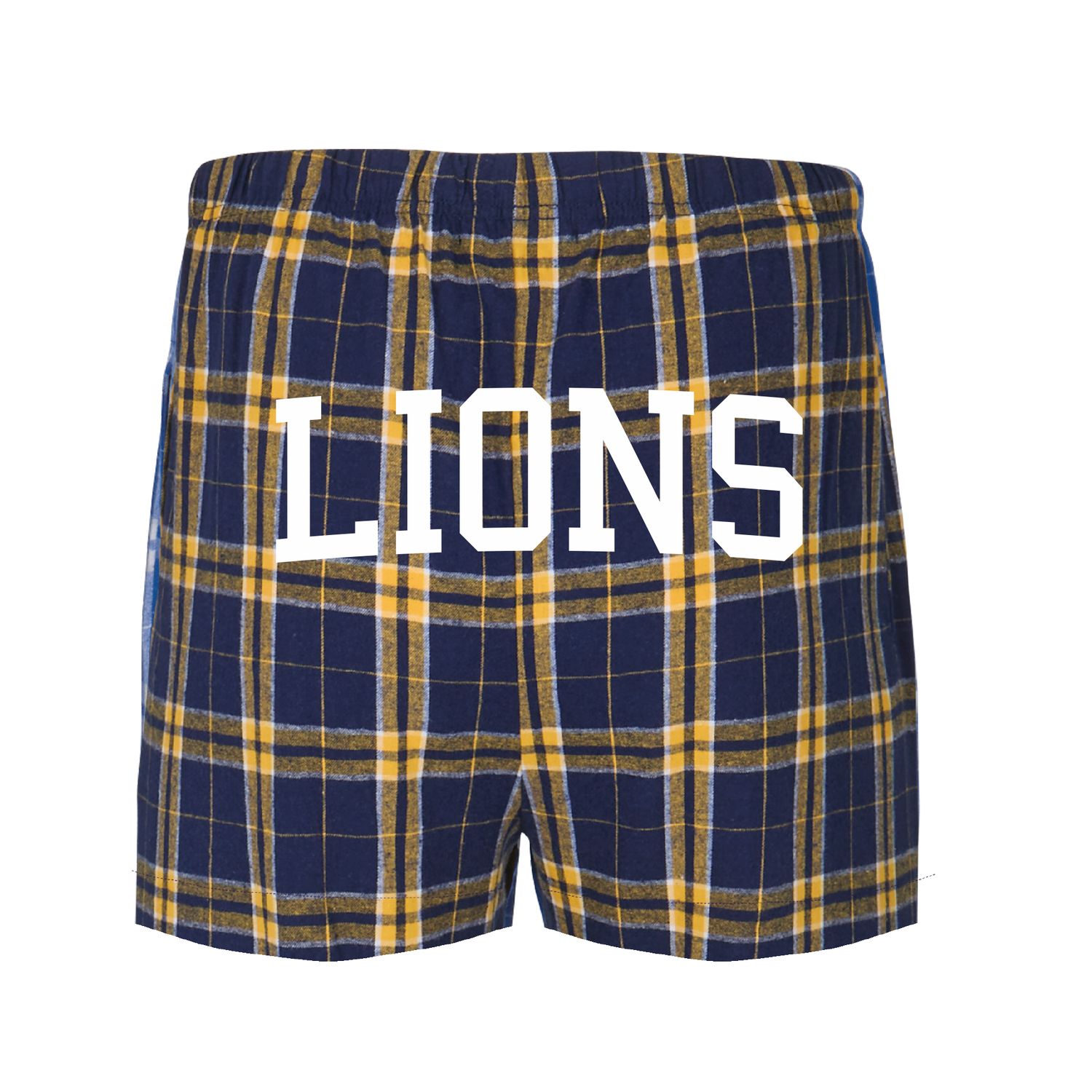 Boxercraft Navy Gold Men's Flannel Shorts - Lions