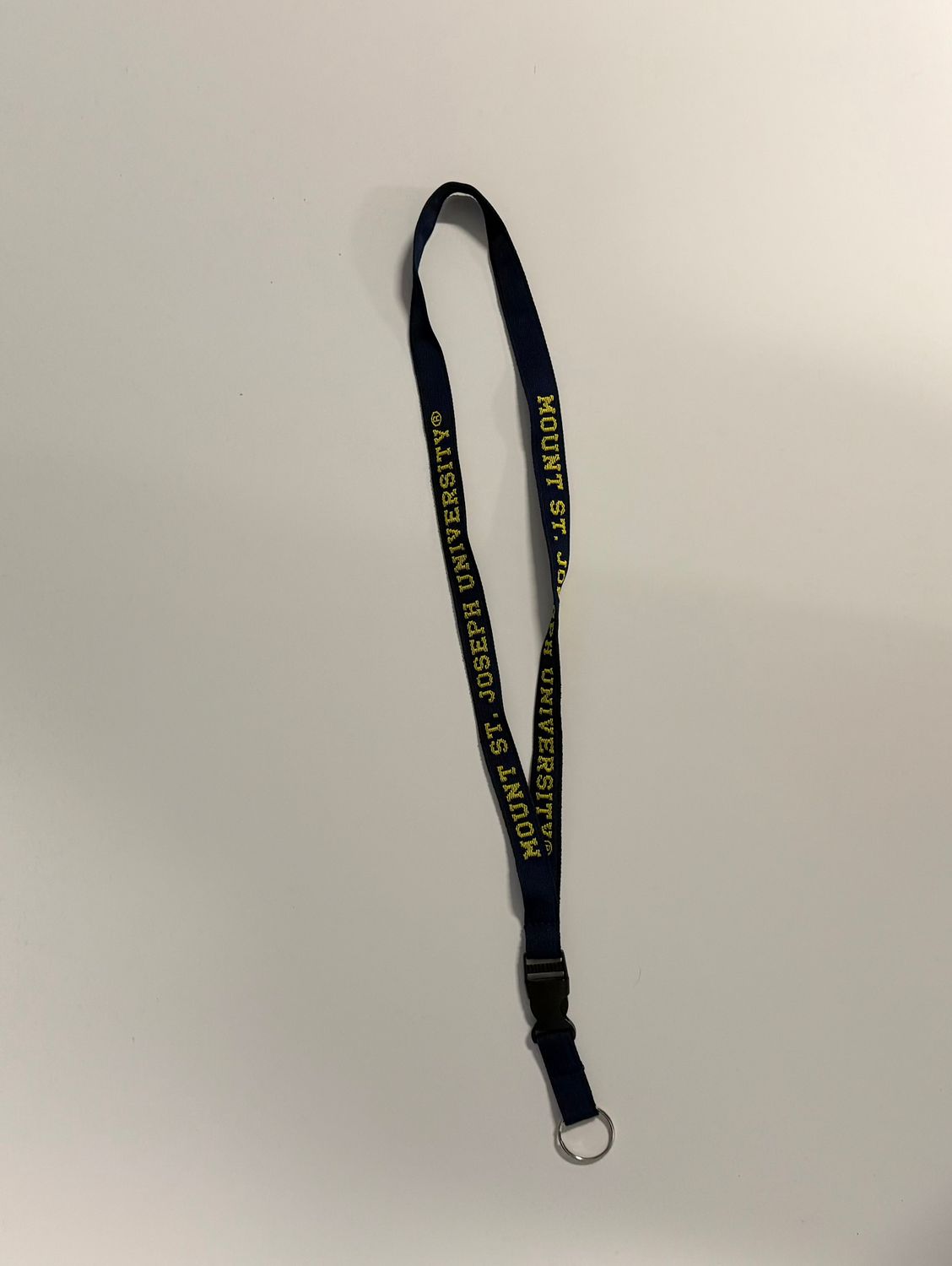 Lanyard 3/4" Navy Woven Gold Mount St. Jospeh University