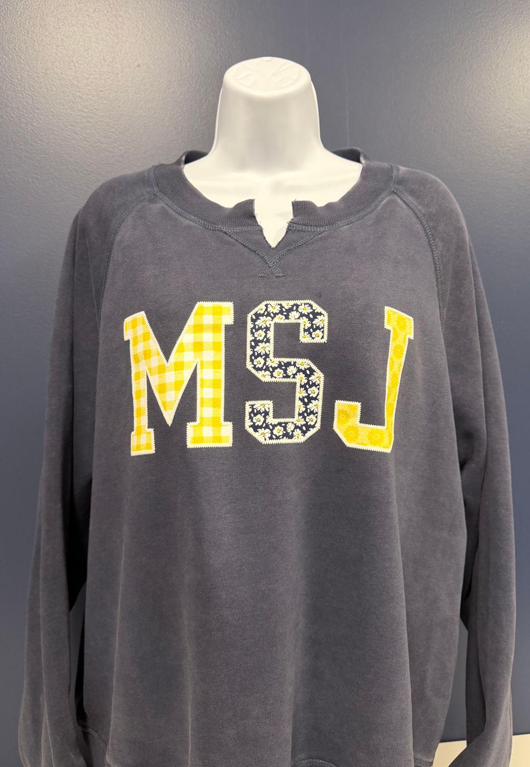 Campdavid Navy Washed Crew MSJ Gingham/Flowers