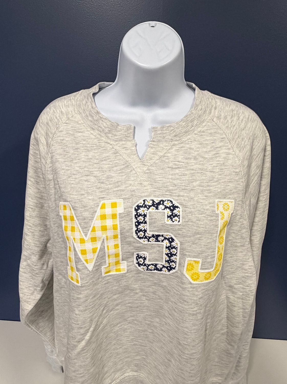 Campdavid Sterling Heather (Gray) Washed Crew MSJ Gingham/Flowers