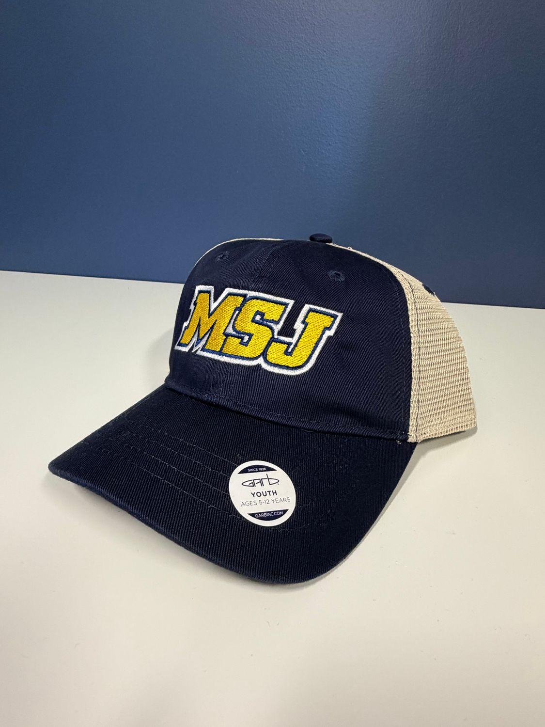 Youth Trucker Hat Navy MSJ Sport Logo