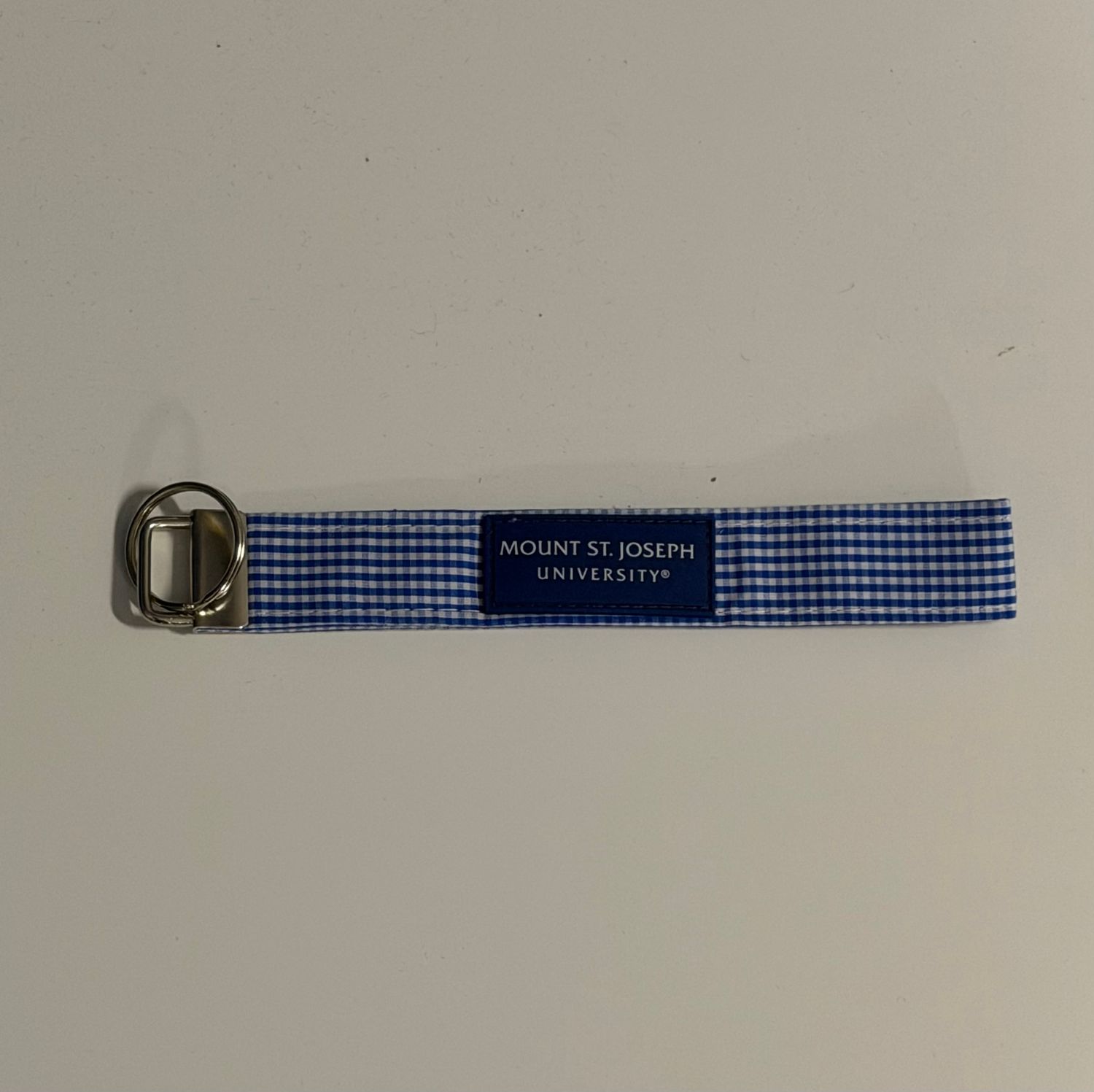 Key Strap Large Gingham Navy and White