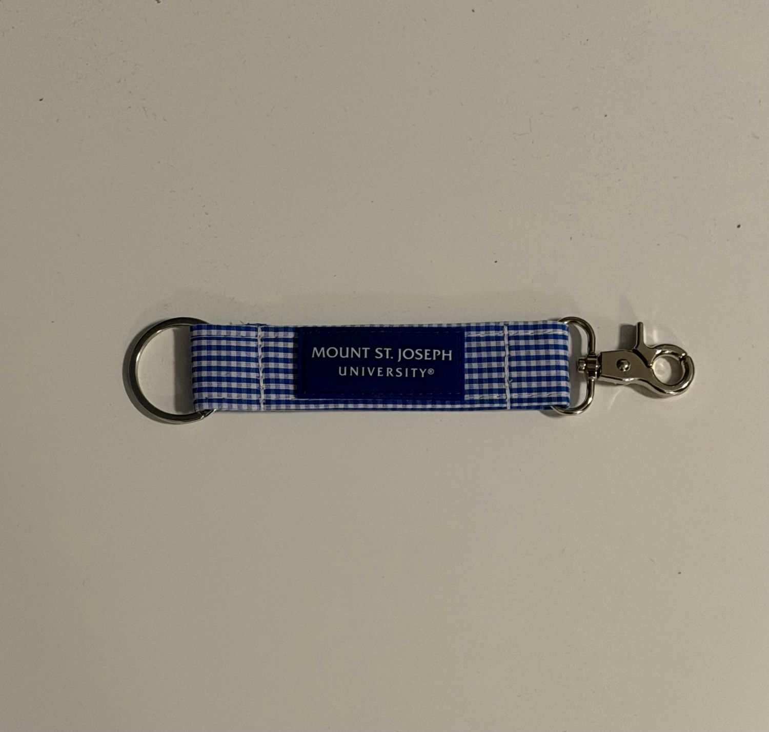 Key Strap Small Gingham Navy and White