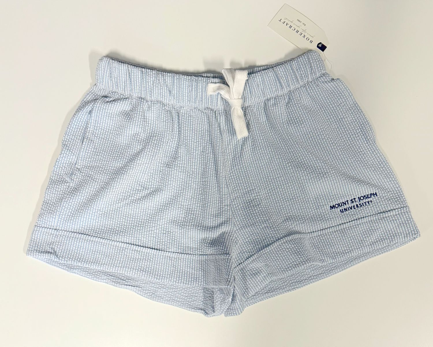 Boxercraft Women's Seersucker Short Sky Blue/White Stripe