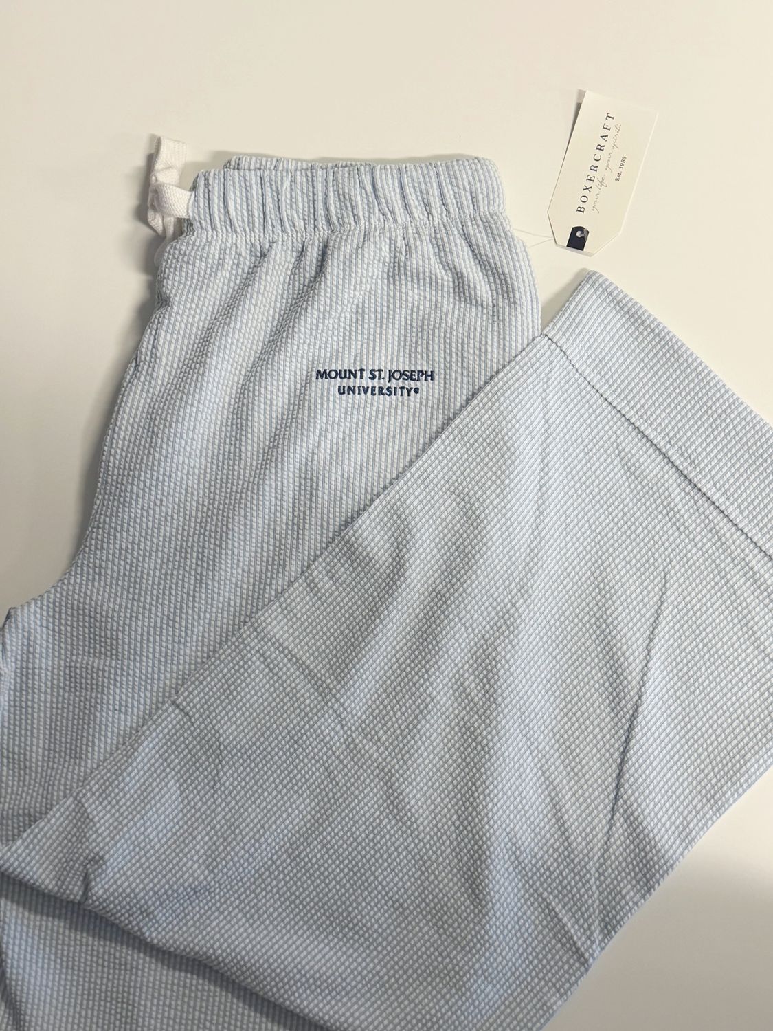 Boxercraft Women's Seersucker Pant Sky Blue/White Stripe