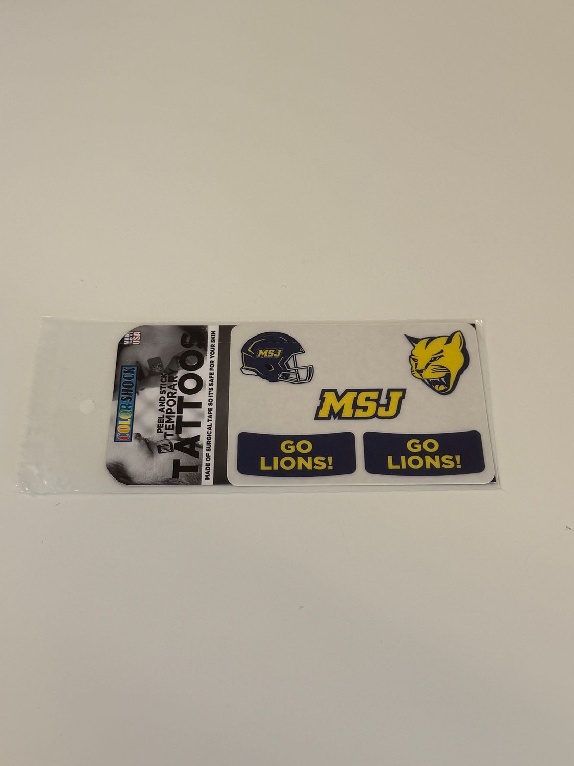 Temporary Tattoo - Helmet, Lion Head, MSJ Sport Logo