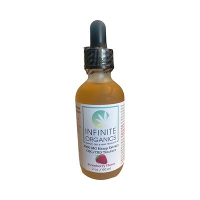 Infinite Organics - 2oz - 3000 MG Hemp Extract CBG/CBD Tincture, Option: Strawberry