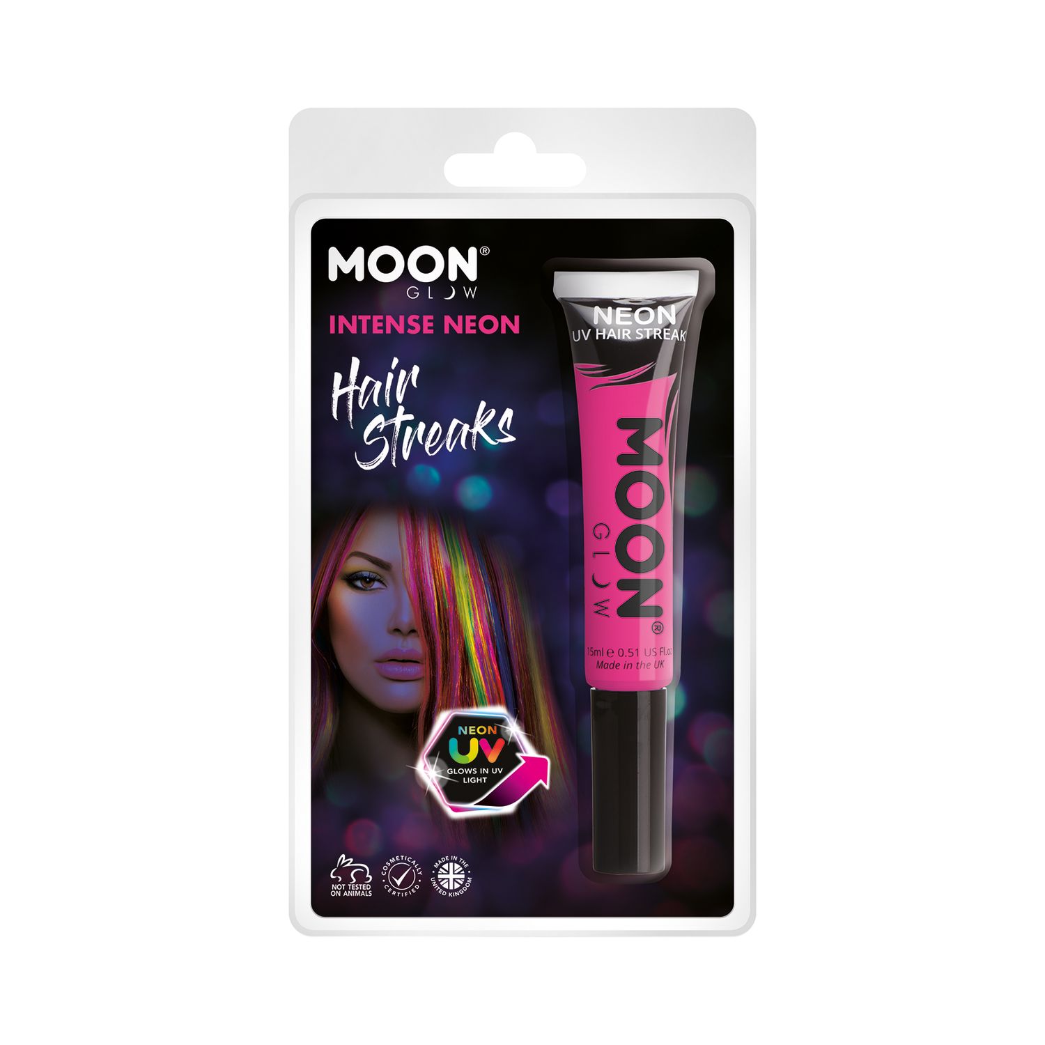 Neon UV Hair Streaks 15mL, Color: Intense Pink