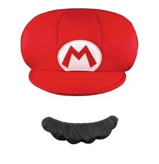 Super Mario - Mario Child Hat &amp; Mustache