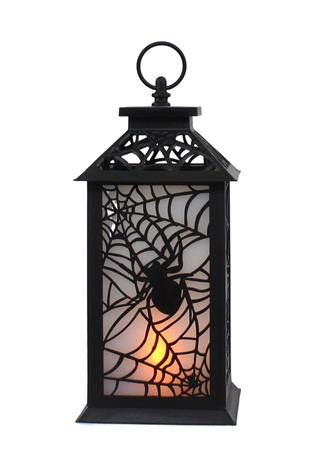 11.7&quot; Flaming LEDs Plastic Lantern - Spider