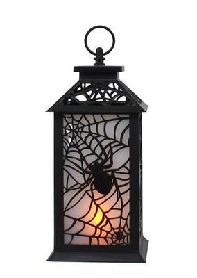 11.7&quot; Flaming LEDs Plastic Lantern - Spider