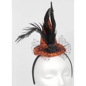 Mini Orange Web Witch Hat Headband