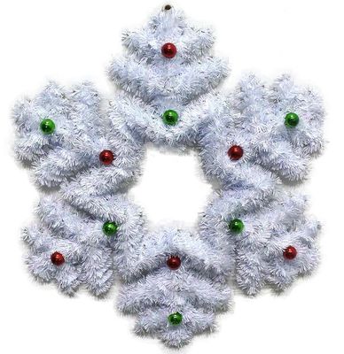Snowflake Opal 2D Wreath 18&quot; Shatterproof