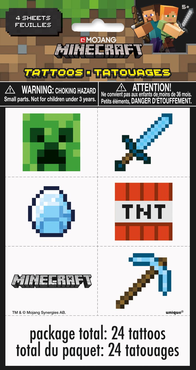 Minecraft Tattoos - 8ct