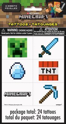 Minecraft Tattoos - 8ct