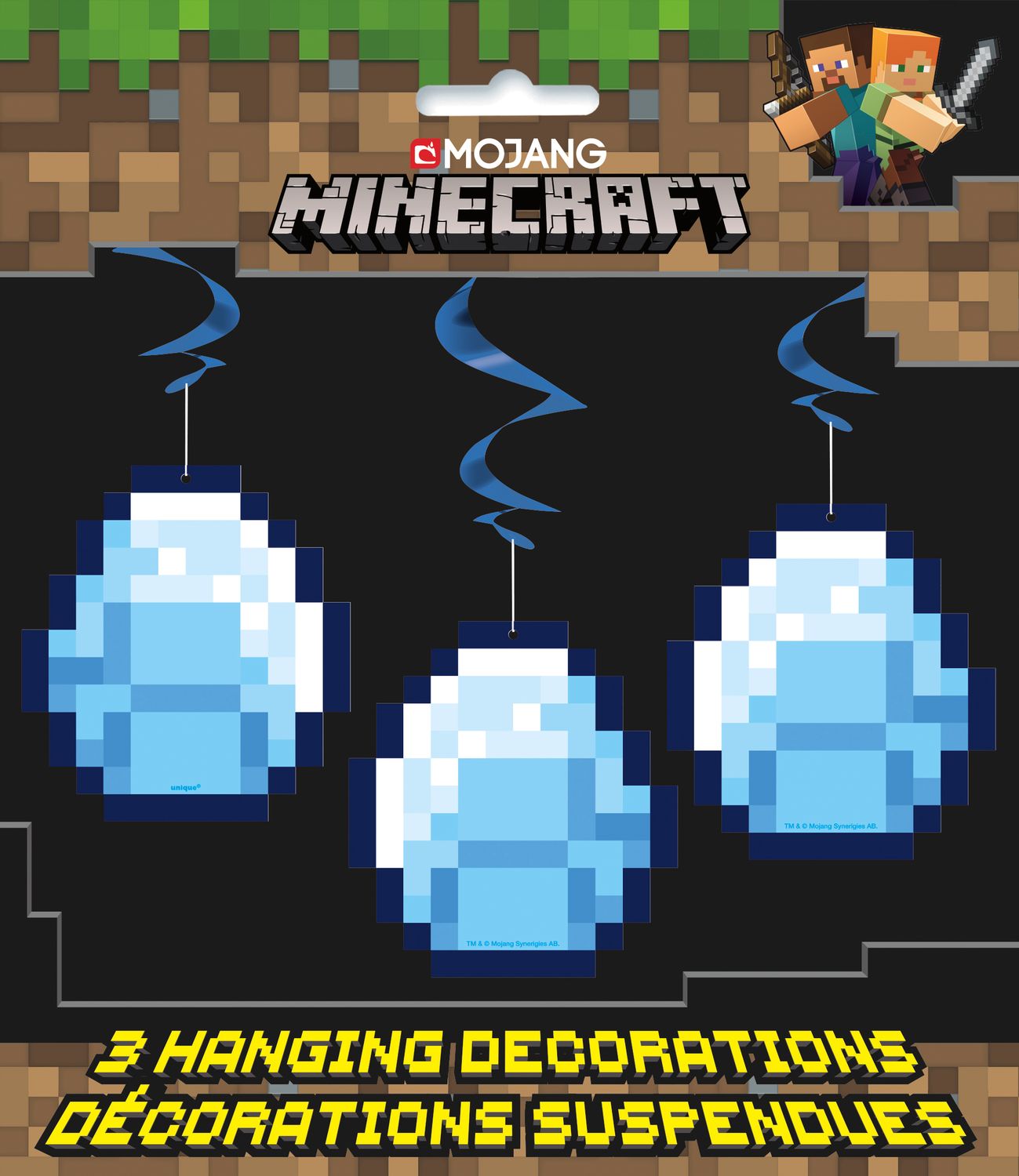 Minecraft Hanging Swirls - 3ct