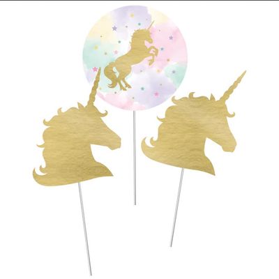 Unicorn Sparkle Centerpiece Sticks - 3ct