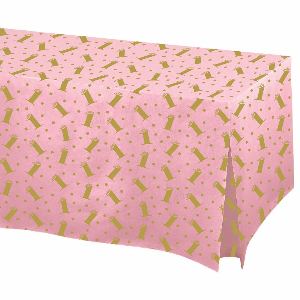 1st Birthday Pink Vinyl Rectangular Tablecover