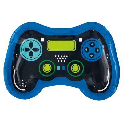Gamer Birthday 9.25&quot; Shaped Luncheon Plates 8ct