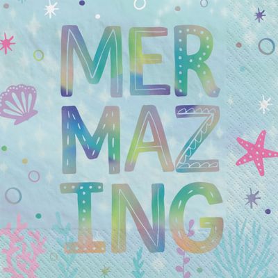 Shimmering Mermaid Beverage Napkins 16ct