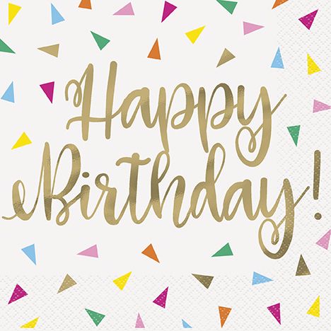 Bright Triangle Birthday - Luncheon Napkins 16ct