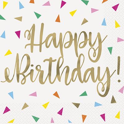 Bright Triangle Birthday - Luncheon Napkins 16ct